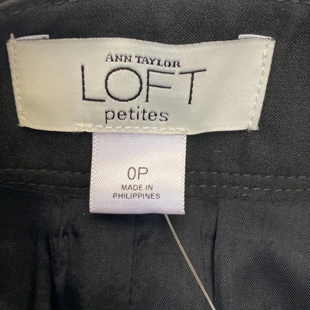 Ann Taylor LOFT Petites Black Pencil Skirt Button Detail Size 0P - Picture 5 of 7